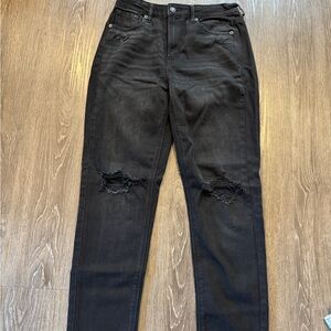 American Eagle Outfitters Black Distressed Skinny Jeans
